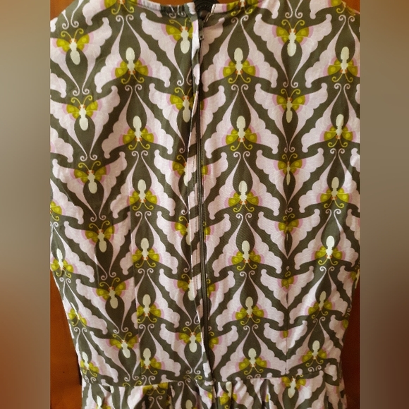 Retrolicious Small Dark Green Pink Luna Moth Retro Style Dress--FINAL PRICE - Picture 4 of 4